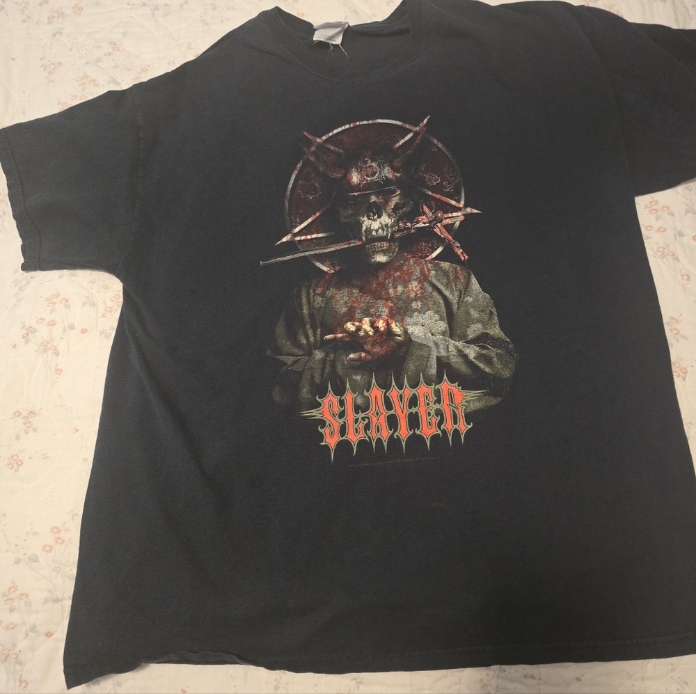 Vintage Slayer Concert US Tour Shirt L Faded Black Thrash Metal